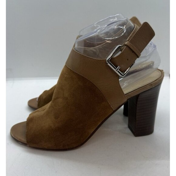 Miss Albright Peep Toe Sling Back Ankle Sandals Brown Leather Women's Sz 8M USA - Picture 3 of 9